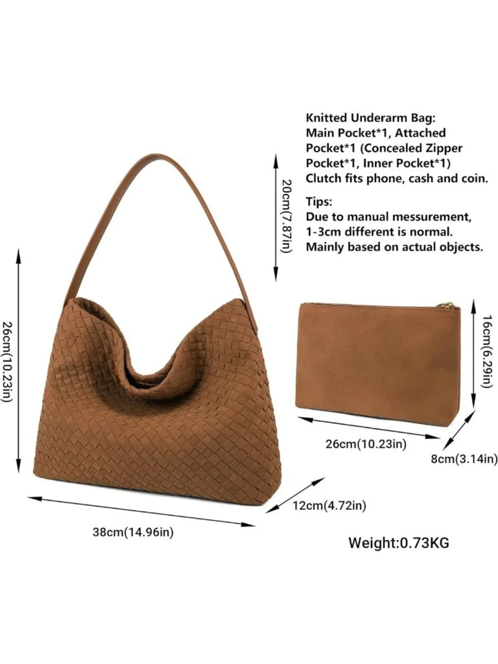 Chic Vegan Leather Hobo Tote Bag, Stylish Suede Purse with Top Handle for Women
